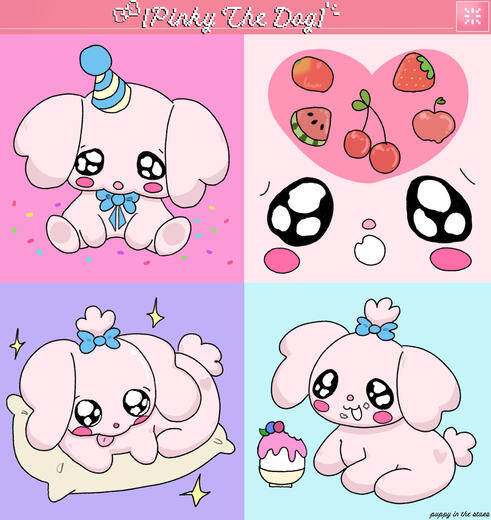 'Pinky the Dog' Sticker Sheet